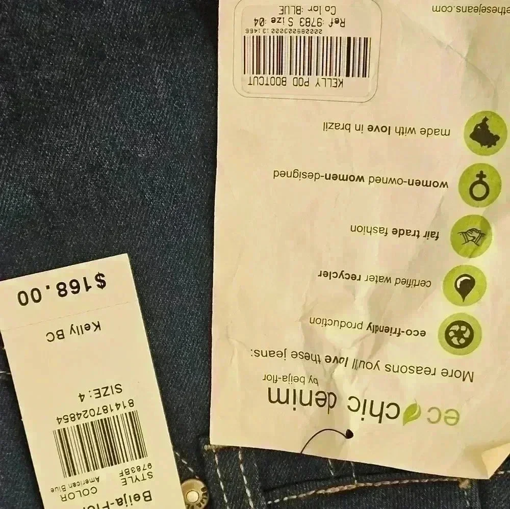 Beija - Flor Jeans NWT Size 4 Kelly- Tummy Tucking Bootcut - Picture 4 of 10